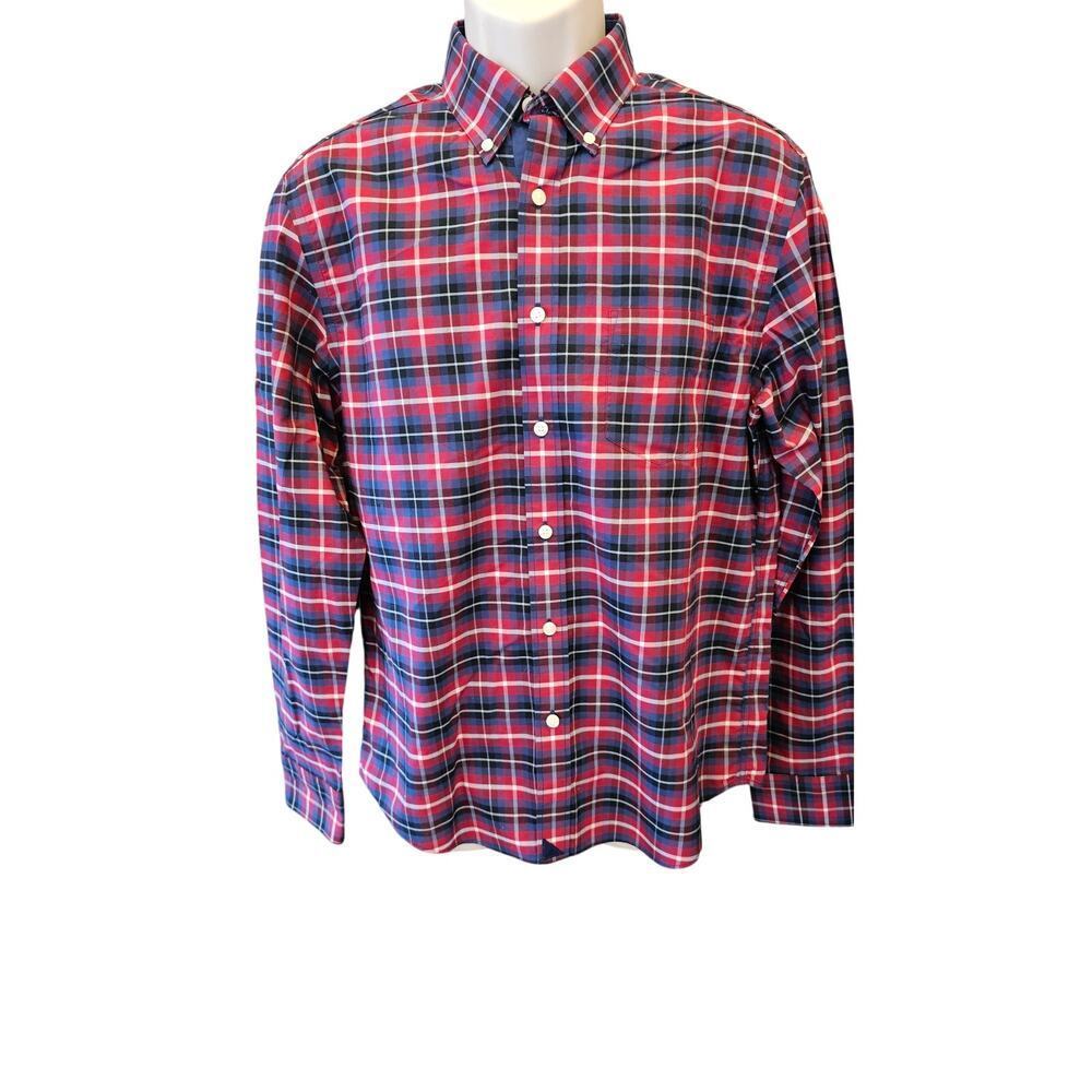 Untuckit M mens pink plaid long sleeve button up career casual NWOT preppy